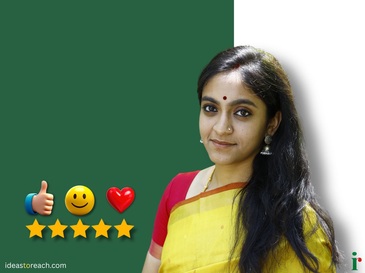 Happy strategist at ideas to reach with 5 star rating, like and love symbols given to the best seo agency in Chennai