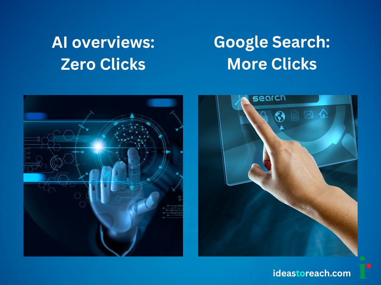 Comparison of AI Overviews with Zero Clicks and Google Search Results with More Clicks – AI vs Google Search