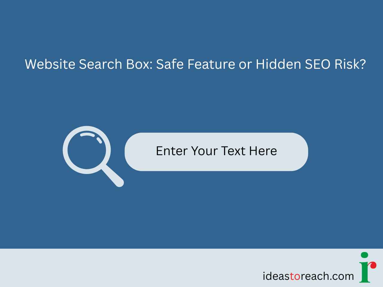 Illustration comparing a website search box as a safe user feature versus an SEO risk